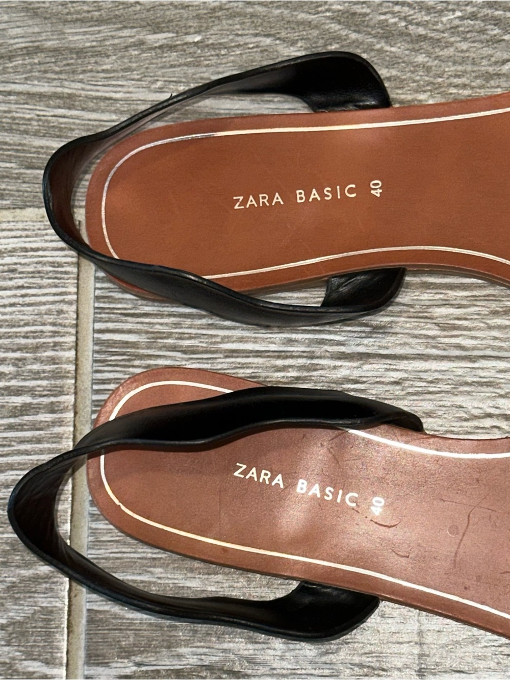 Zara Basic Collection Black Scalloped Slingback Women’s 40 (9 US) Flat Sandals - Picture 9 of 10